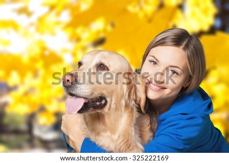 Dog hugging.
