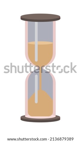 Hourglasses semi flat color vector object. Measuring time. Full sized item on white. Decorative object. Sand clock simple cartoon style illustration for web graphic design and animation