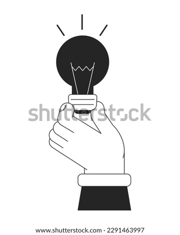 Entrepreneur without idea bw concept vector spot illustration. No creativity 2D cartoon flat line monochromatic first view hand for web UI design. Editable hero image for landing page, mobile header