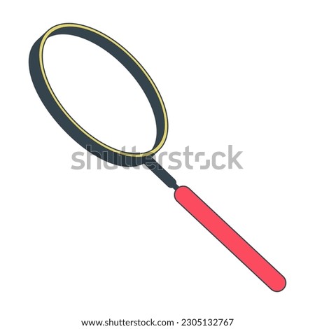 Left pointing magnifying glass flat line color isolated vector object. Loupe instrument. Editable clip art image on white background. Simple outline cartoon spot illustration for web design