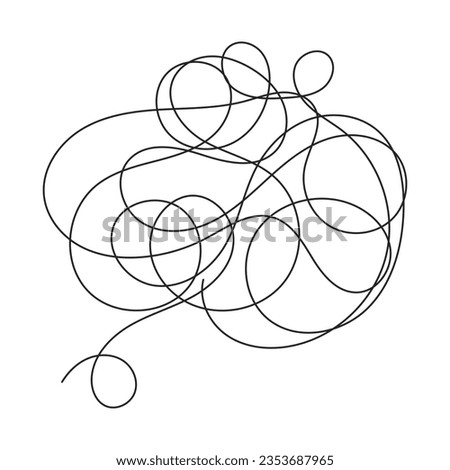 Chaos anxiety thoughts flat monochrome isolated vector object. Negative thoughts bubble. Depression. Editable black and white line art drawing. Simple outline spot illustration for web graphic design