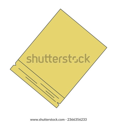 Empty paper blank flat line color isolated vector object. Tear off paper. Writing message. Editable clip art image on white background. Simple outline cartoon spot illustration for web design