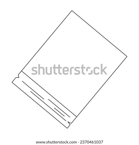 Empty paper blank flat monochrome isolated vector object. Tear off paper. Writing message. Editable black and white line art drawing. Simple outline spot illustration for web graphic design