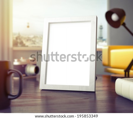 Frame on table