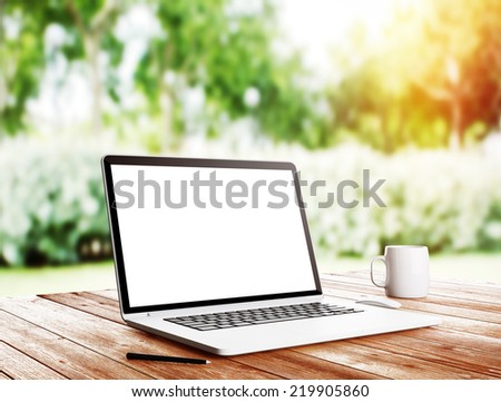 Laptop on nature