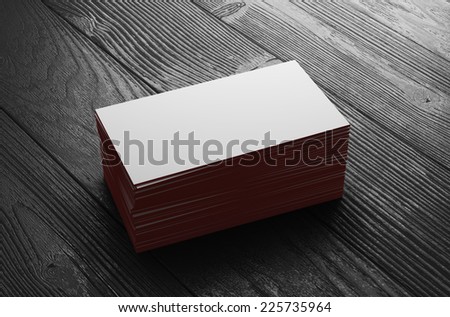 Visit cards on wood