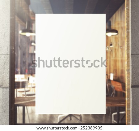 3d rendering of poster on window