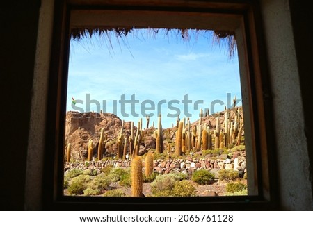 Image, Stock Photo Numerous flags in Salar de Uyuni, Bolivia