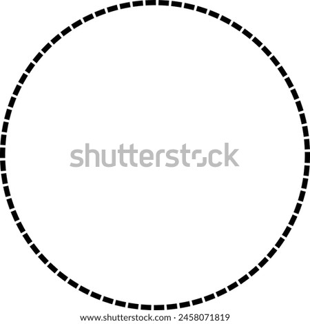 dashed circle design element, dash circle border frame