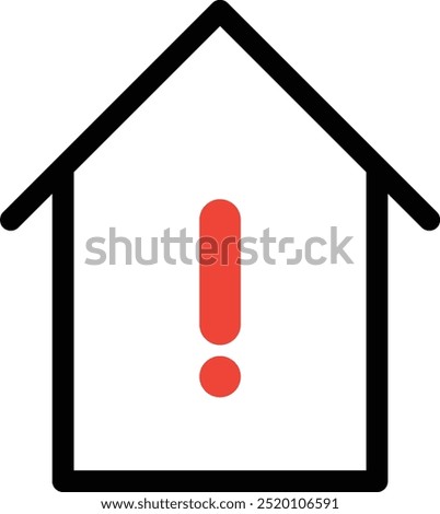 house with exclamation mark icon