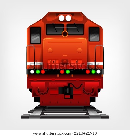 Indonesian Diesel Train Locomotive. Background Vector EPS10