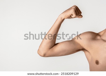 Image, Stock Photo Man shows biceps Biceps