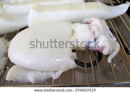 mixed grilled of seafood with cuttlefish and squid