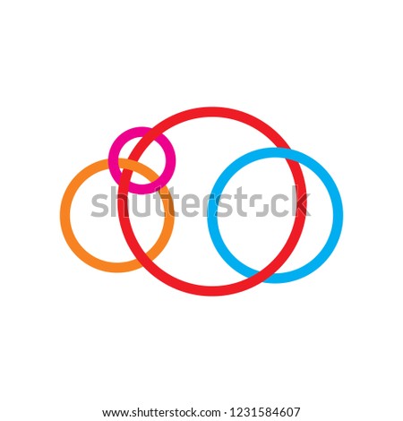 circle color cloud line logo