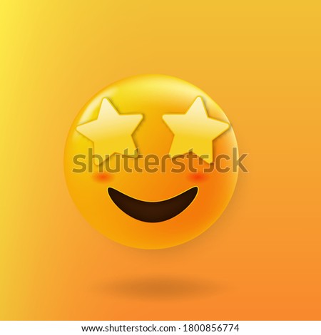 Star struck emoji cute face with star eyes 