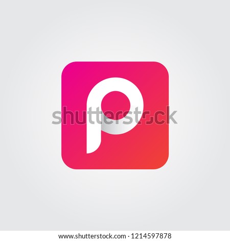Initial p letter rounded icon