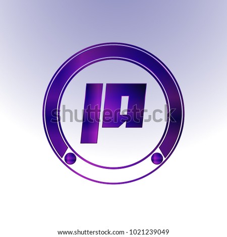 JA Logo, Metal Logo, purple Logo, Monogram