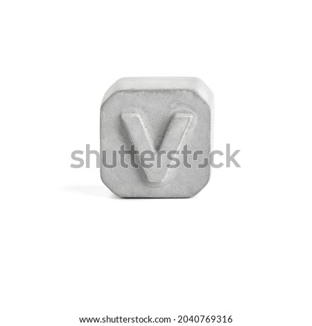Letter V. Gray concrete alphabet isolated on white background. Photo stock © 