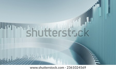 Similar – Image, Stock Photo Geometrical bright buildings on embankment of river