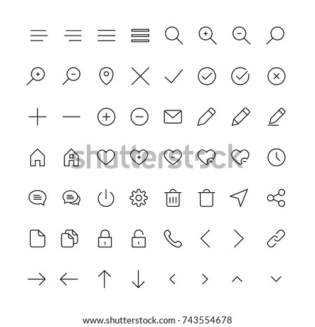 User Interface line Icons for regular design