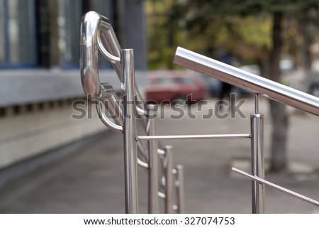 stainless steel railings on the stairs