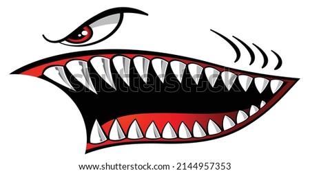 Flying Tigers Shark Jaws Car Decal Car Sticker Vector Art Graphic