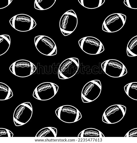 Rugby wallpaper repeating tile background American football seamless pattern vector wrapping paper design.