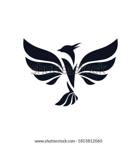 Phoenix bird V letter vendetta revenge symbol logo icon sign flying wings emblem Sport concept Hand drawn design Fashion print clothes apparel greeting invitation card banner poster music flyer cover