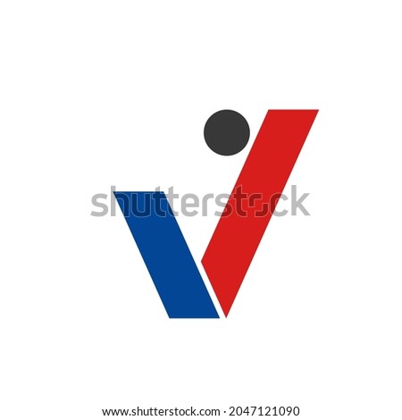 Volleyball logo icon Letter v emblem Ball hand victory symbol Sport team league club sign Modern creative children's design Fashion print clothes apparel greeting invitation card banner poster flyer
