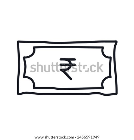 Banknote rupee Money logo icon sign Doodle design