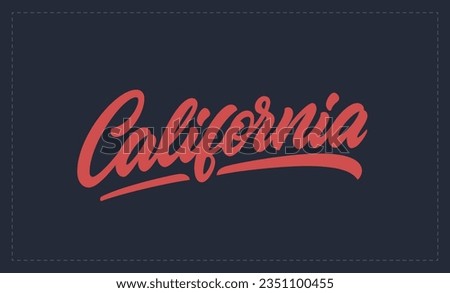 California text. Slogan design for t shirt or sweatshirt. California hand lettering