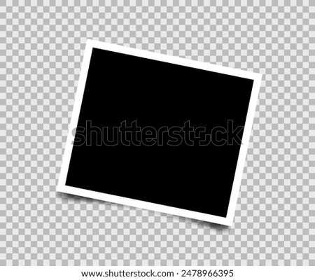 Realistic vector photo frame isolated on transparent background. Photo frame mockup design