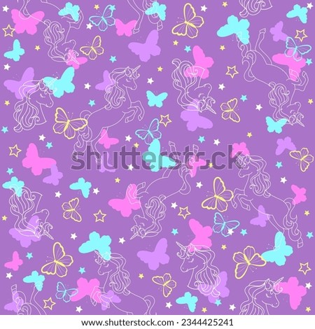 seamless unicorn pattern for textile