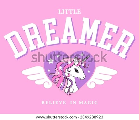 cute unicorn graphic with wings