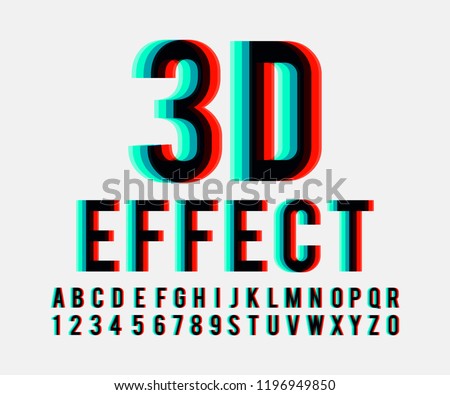 Font 3d effect in vector format