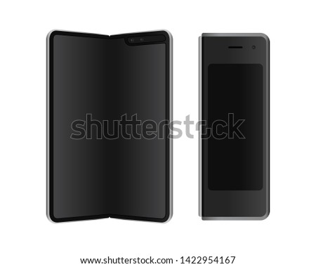 Smartphone fold isolated on whire background in vector format