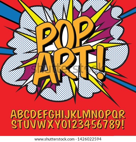 Pop Art font alphabet in vector format