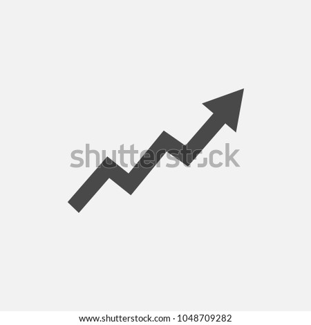 Arrow rising vector icon fluctuation arrow