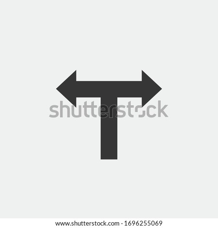 T junction road traffic vector icon