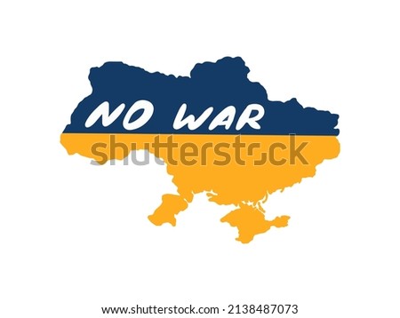 Map of Ukraine, peaceful sky. Close the sky. Stop the war. National symbols, two colors, yellow and blue. No fly zone. Good for banner, poster, flyer, print, packaging, background and more. Vector.