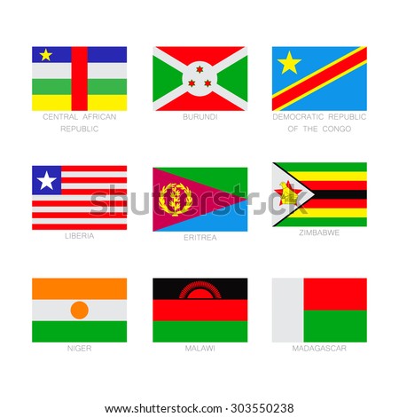 Vector Flat Set Of The Flags Icons. Simple Vector Flags Of The Poor ...