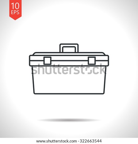 Vector outline classic grey toolkit icon on white background . Industrial equipment 