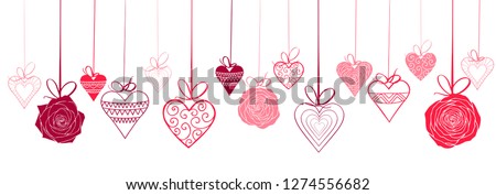  Valentines Day card,background with hearts and rose
