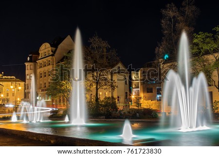 Similar – Image, Stock Photo Halle Saale at night