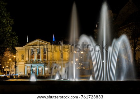 Similar – Image, Stock Photo Halle Saale at night