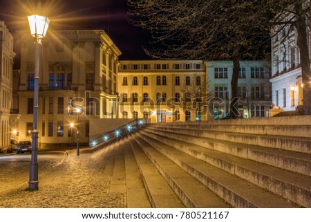 Image, Stock Photo Halle Saale at night