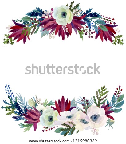 Watercolor floral backdrop Imagine de stoc © 