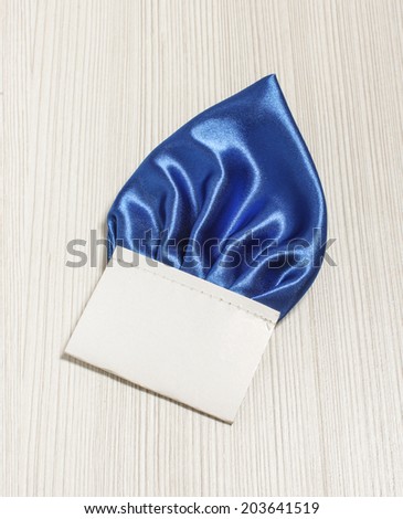 Blue pocket square for male suit