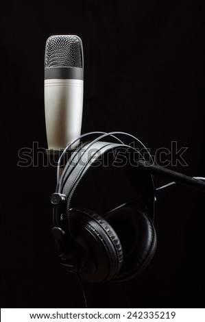 Professional audio recording equipment isolated