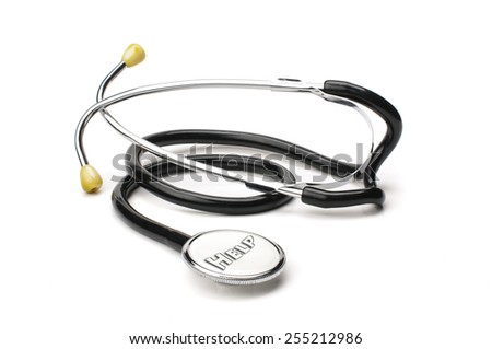 Help concept with stethoscope and text help on it